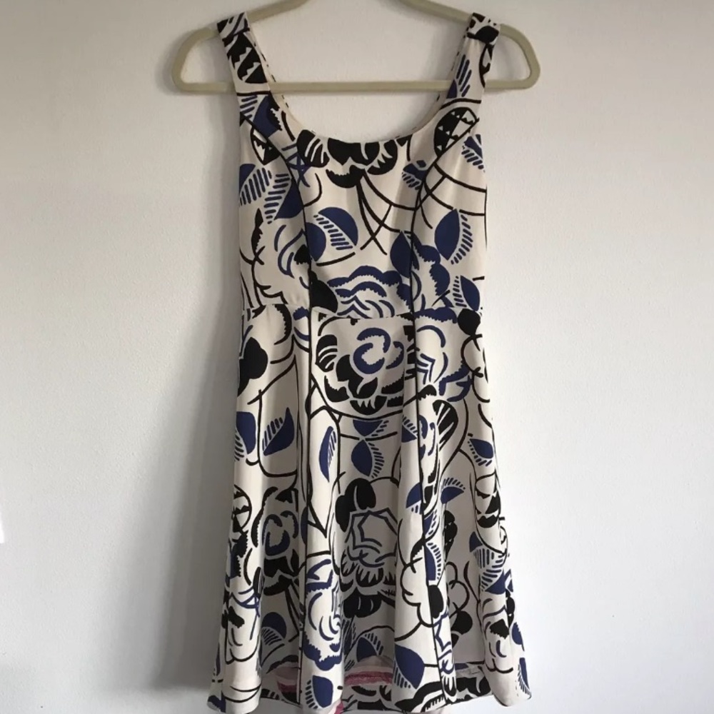 Anthro Vanessa Virginia Ink Set Blooms Dress SZ 0 - Picture 4 of 8